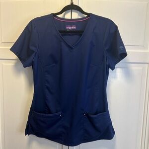 Purple Label Yoga By Healing Hand Juliet V-Neck Yoga Scrub Top Size Women Medium